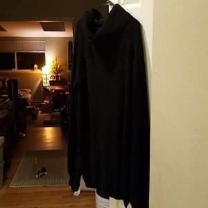 Cowl neck distressed sweater